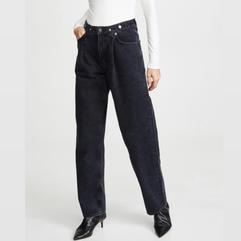 AGOLDE Pleated Tab Baggy high-rise jeans. 🖤